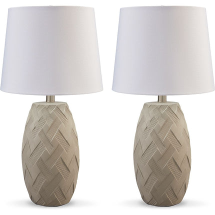 Tamner - Taupe - Poly Table Lamp (Set of 2) Signature Design by Ashley® 