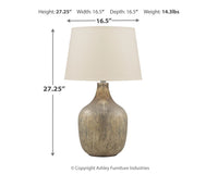 Thumbnail for Mari - Gray / Gold Finish - Glass Table Lamp - Tony's Home Furnishings