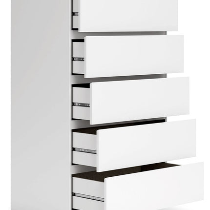 Onita - White - Five Drawer Chest Signature Design by Ashley® 