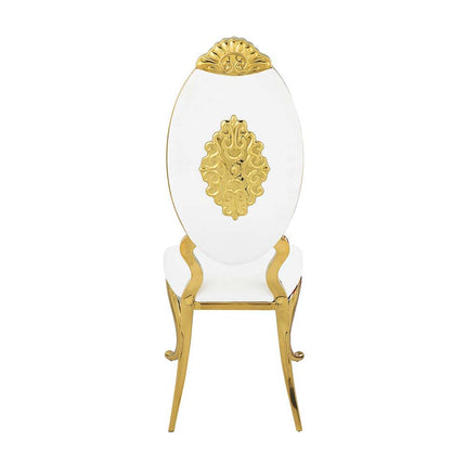 Fallon - Side Chair (Set of 2) - White PU & Mirroed Gold Finish ACME 