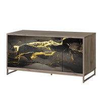 Payo - Console Cabinet - Black Marble Print Oak Champagne - Tony's Home Furnishings