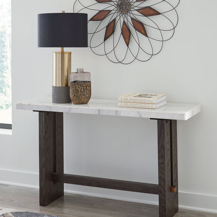 Burkhaus - White / Dark Brown - Sofa Table Signature Design by Ashley® 