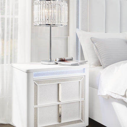 Chalanna - White - Two Drawer Night Stand Signature Design by Ashley® 