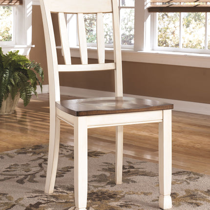 Whitesburg - Brown / Cottage White - Dining Room Side Chair (Set of 2) Ashley Furniture 