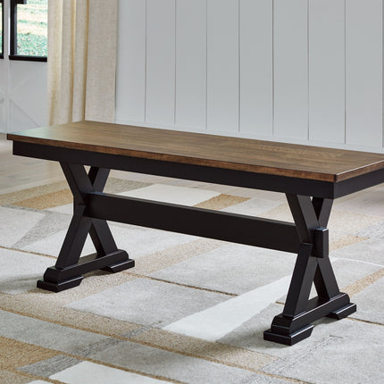 Wildenauer - Brown / Black - Large Dining Room Bench Signature Design by Ashley® 