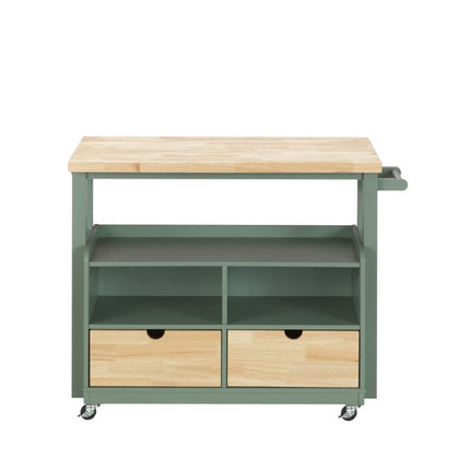 Harper - Kitchen Cart - Natural & Green ACME 