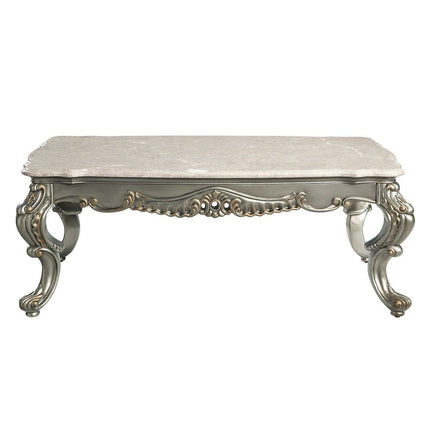 Miliani - Coffee Table With Marble Top - Natural Antique Bronze ACME 