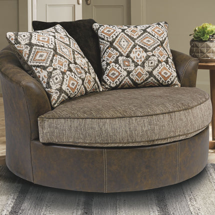 Abalone - Chocolate - Oversized Swivel Accent Chair Ashley Furniture 