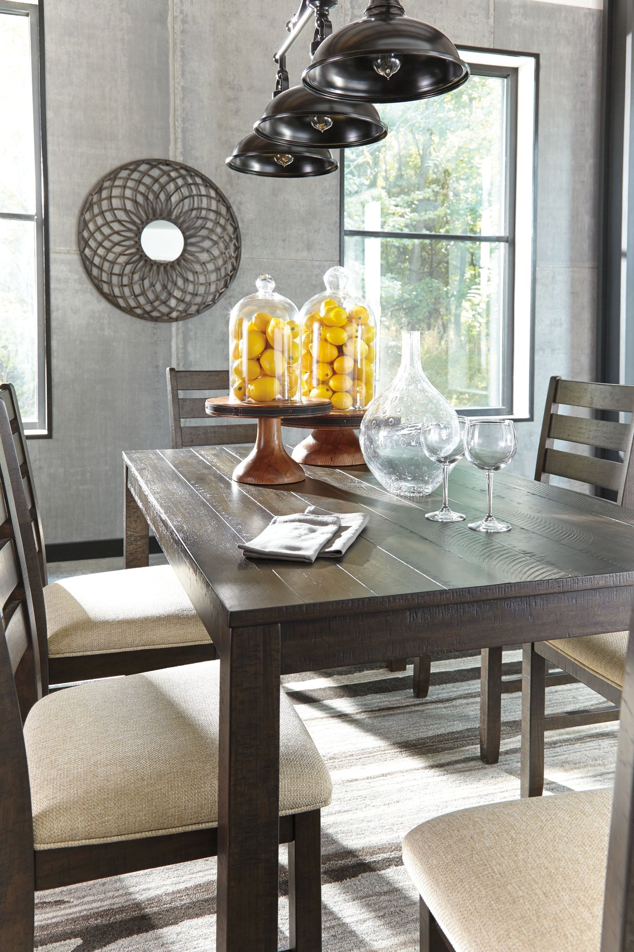 Rokane - Brown - Dining Room Table Set (Set of 7) - Tony's Home Furnishings
