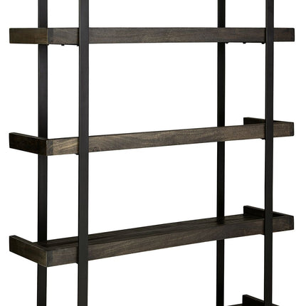 Kevmart - Grayish Brown / Black - Bookcase Signature Design by Ashley® 