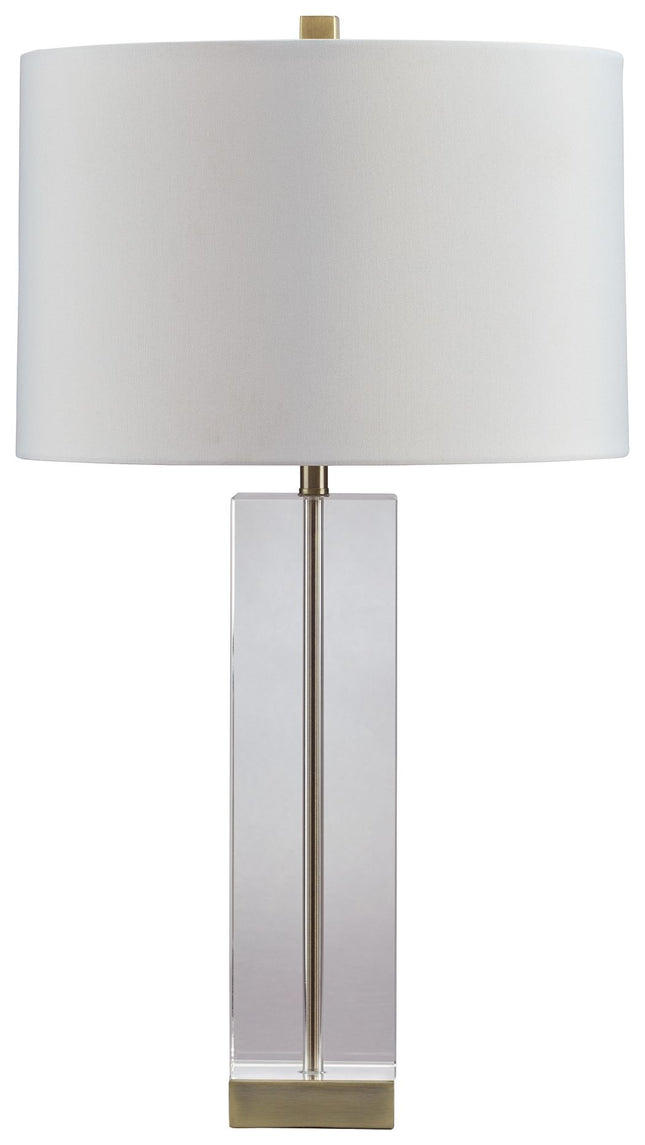 Teelsen - Clear / Gold Finish - Crystal Table Lamp Ashley Furniture 