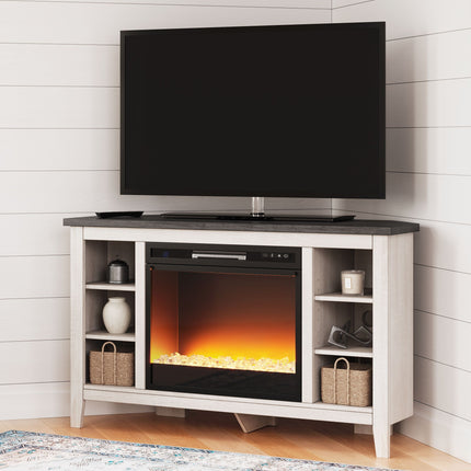 Dorrinson - Corner TV Stand With Fireplace Insert Signature Design by Ashley® 