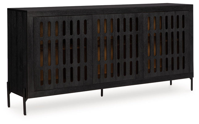 Vallisburg - Black / Natural - Accent Cabinet Signature Design by Ashley® 