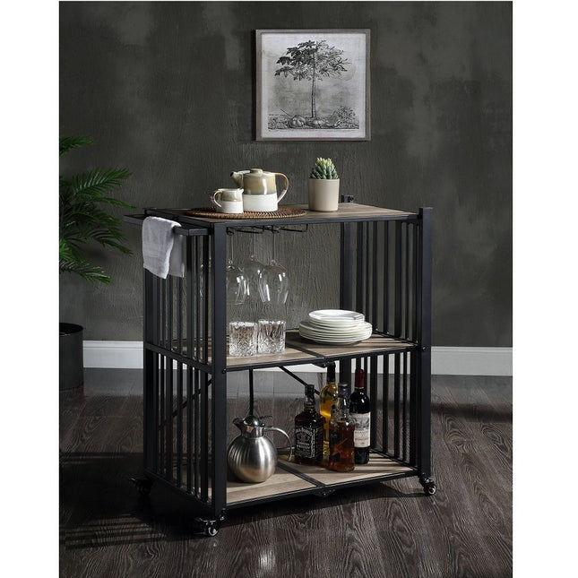 Zudora - Folding Serving Cart - Black ACME 