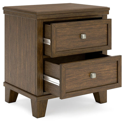 Shawbeck - Medium Brown - Two Drawer Night Stand Benchcraft® 