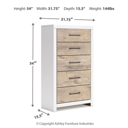 Charbitt - Two-tone - Five Drawer Chest Signature Design by Ashley® 