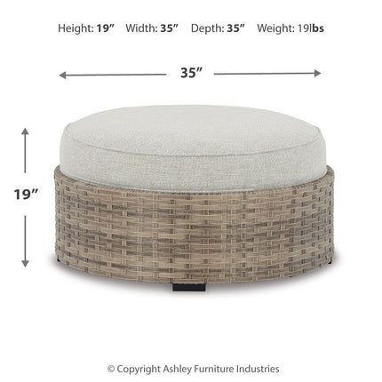 Calworth - Beige - Ottoman With Cushion Ashley Furniture 