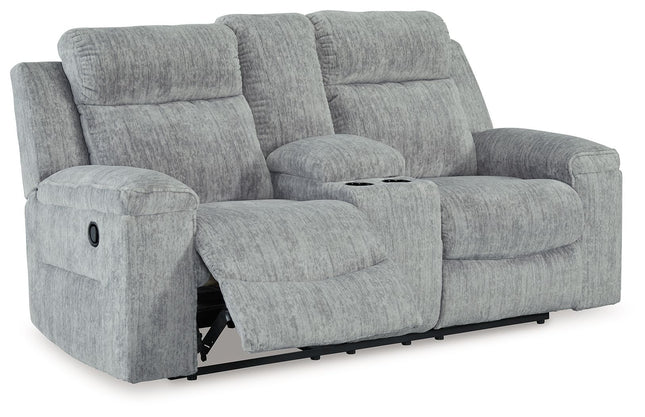 Buntington - Pewter - Dbl Reclining Loveseat With Console Benchcraft® 