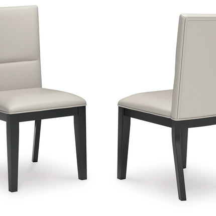 Glinari - Taupe / Black - Dining Upholstered Side Chair (Set of 2) Signature Design by Ashley® 