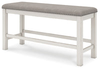 Thumbnail for Robbinsdale - Antique White - Dbl Counter Height Upholstered Dining Bench - Tony's Home Furnishings