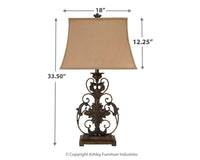 Thumbnail for Sallee - Gold Finish - Poly Table Lamp - Tony's Home Furnishings