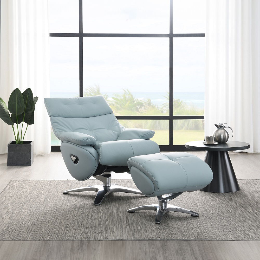 Janella - Motion Accent Chair With Swivel & Ottoman - Babyblue ACME 