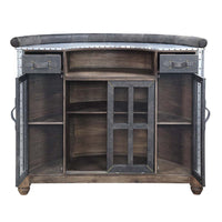 Rahma - Bar Table - Antique Ebony Top Grain Leather & Aluminum ACME 