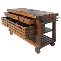 Kaif - Kitchen Cart - Distressed Chestnut ACME 
