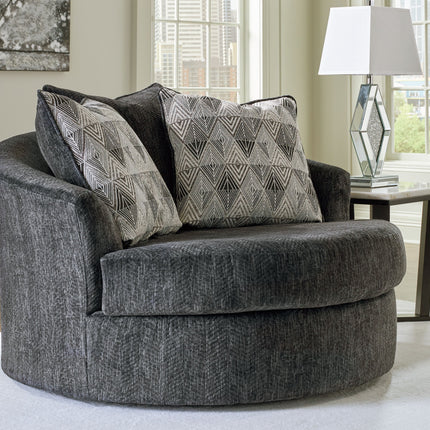 Biddeford - Shadow - Oversized Swivel Accent Chair Ashley Furniture 