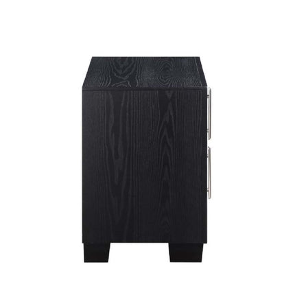 Nicola - Nightstand - Silver PU & Black Finish ACME 