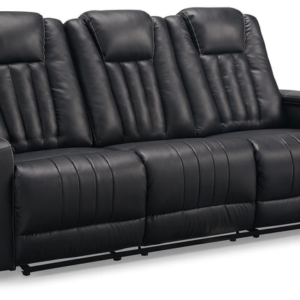 Center Point - Black - Rec Sofa W/Drop Down Table Signature Design by Ashley® 