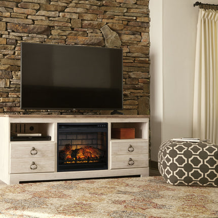 Willowton - TV Stand With Fireplace Option Ashley Furniture 