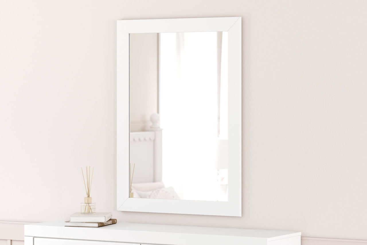 Mollviney - White - Bedroom Mirror - Tony's Home Furnishings