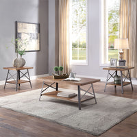 Ikram - Coffee Table - Weathered Oak & Sandy Black ACME 