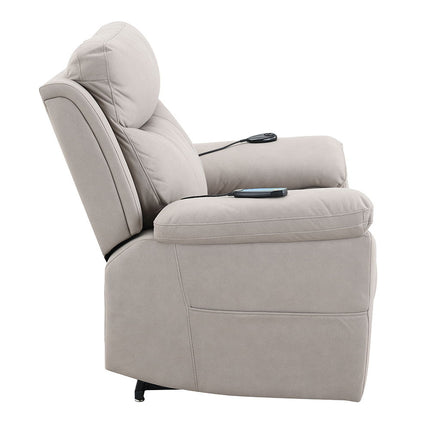 Chriki - Power Recliner With Lift & Heating & Massage - Beige Chenille & Black Finish ACME 