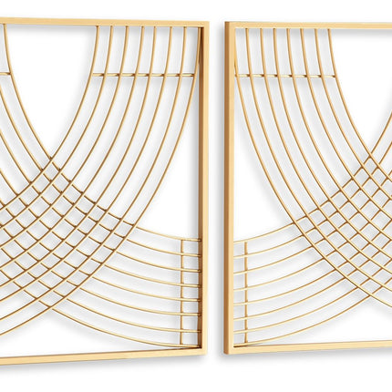 Dalkins - Gold Finish - Wall Decor Set (Set of 2) Signature Design by Ashley® 