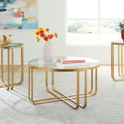 Milloton - Gold - Occasional Table Set (Set of 3) Signature Design by Ashley® 