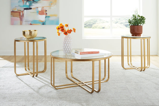 Milloton - Gold - Occasional Table Set (Set of 3) Signature Design by Ashley® 