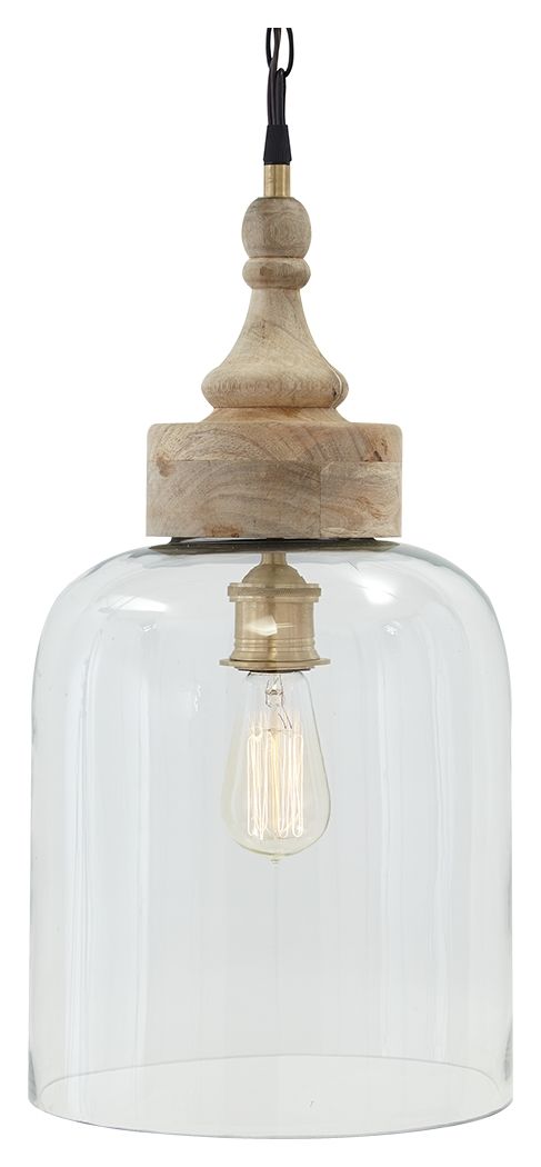 Faiz - Transparent - Glass Pendant Light Ashley Furniture 