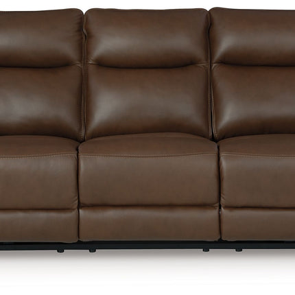 Vonryan - Tobacco - Power Reclining Sofa With Adj Headrest Signature Design by Ashley® 