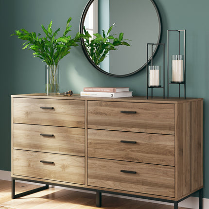 Deanlow - Honey - Six Drawer Dresser Signature Design by Ashley® 