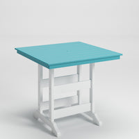 Thumbnail for Eisely - Turquoise / White - Square Counter Tbl W/Umb Opt - Tony's Home Furnishings