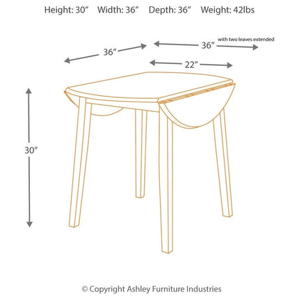 Hammis - Round Dining Drop Leaf Table Set Signature Design by Ashley® 