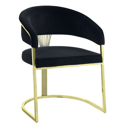 Fallon - Side Chair (Set of 2) - Black Velvet & Mirrored Gold ACME 