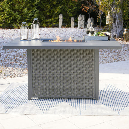 Palazzo - Gray - Rect Bar Table W/Fire Pit Signature Design by Ashley® 