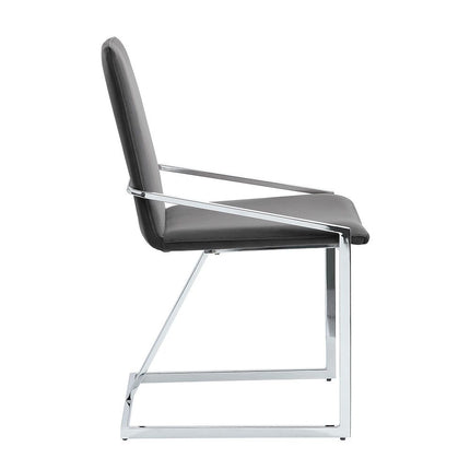 Zlatan - Side Chair (Set of 2) - Gray Velvet & Chrome ACME 