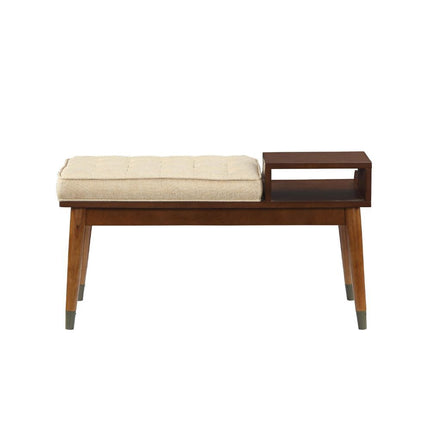 Baptis - Bench - Beige Fabric & Walnut ACME 