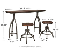 Thumbnail for Odium - Rustic Brown - Rect Drm Counter Tbl Set(Set of 3) - Tony's Home Furnishings