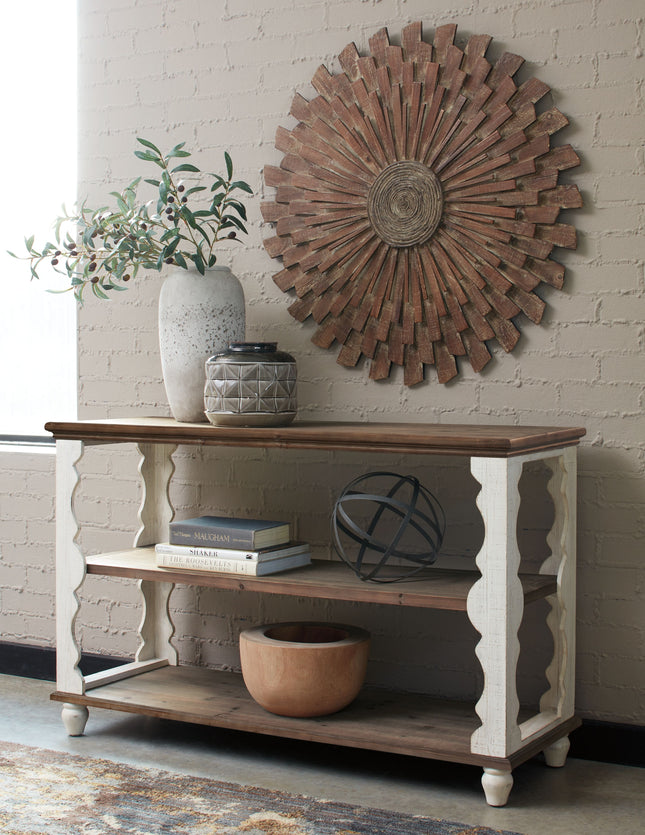 Alwyndale - Antique White / Brown - Console Sofa Table Ashley Furniture 