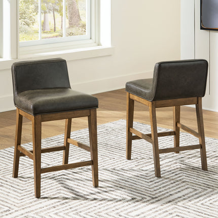 Cabalynn - Two-tone Brown - Upholstered Barstool (Set of 2) Signature Design by Ashley® 